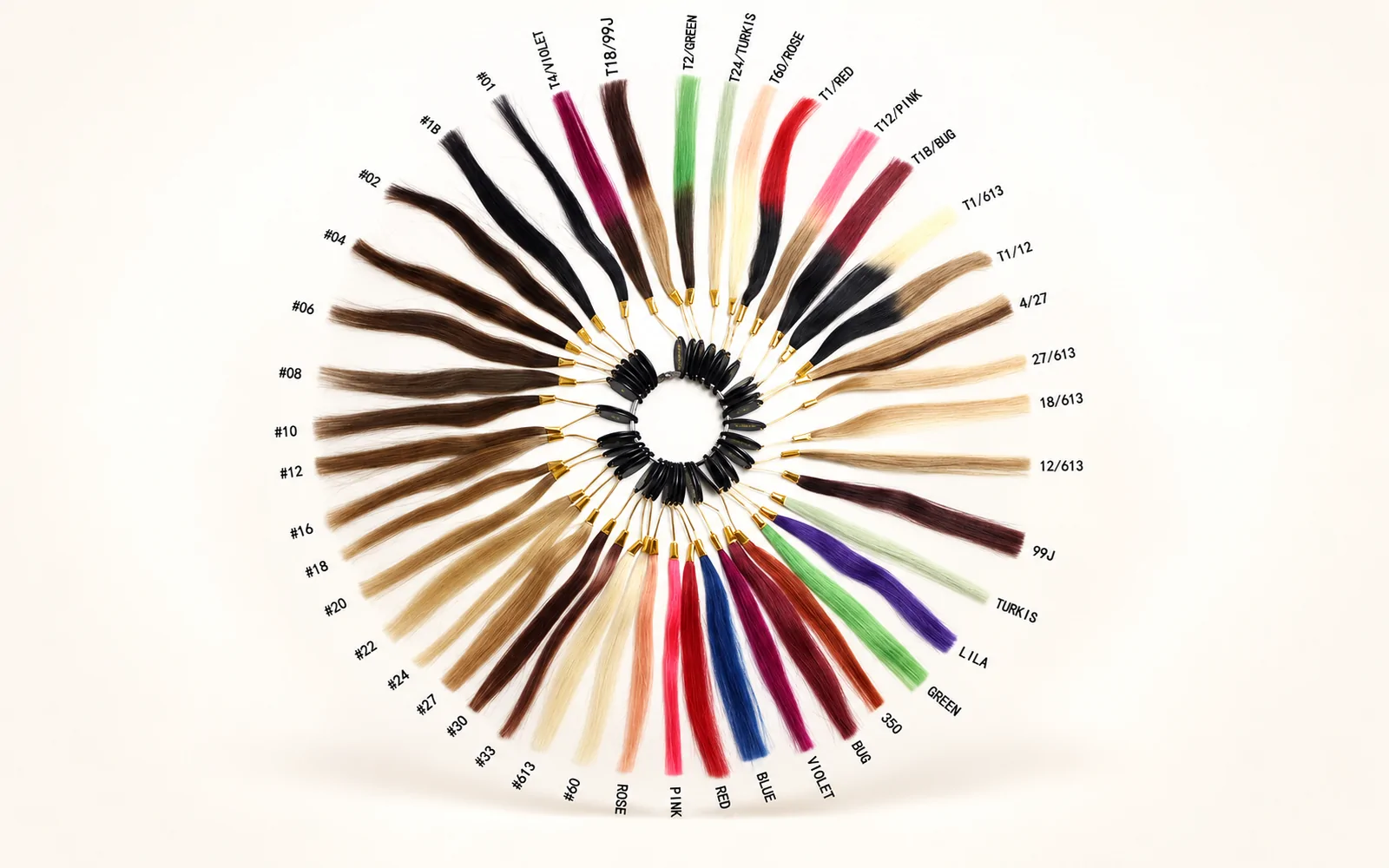 Carta de colores de cabello humano FULU Hair